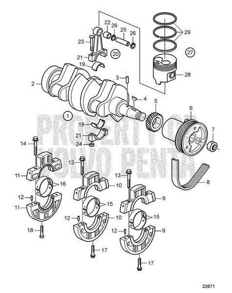 Crankshaft by Volvo Penta (3809706)