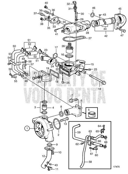 Coolant Pipe by Volvo Penta (862617)
