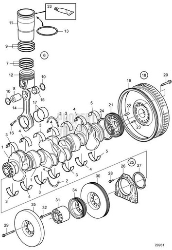 Big-End Bearing Kit by Volvo Penta (21965522) - ProPride Marine