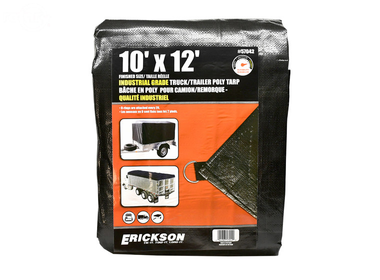 INDUSTRIAL GRADE TARP 10' X 12' BLACK Replaces ERICKSON: 57042