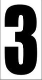 6" Black Stick-on - Number 3