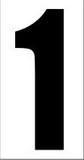 6" Black Stick-on - Number 1