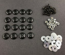 16-Piece Body Fastener Kit (Black) for Mini Bike & Go Kart - Washers Bolts Nuts