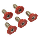 1/4" Composite Spray Nozzles / 3.0 Size, Red, 5 Pack