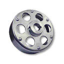 6" Brake Drum, Chrome Plated w/ Riveted Uni-Hub, 1" Bore