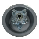 6" Wheel, Steel, Wide, With 5/8" BB Flanged Hub With Bolts
