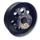 10" Steel Wheel, Black Oxide, With 5/8" ID Precision Bearing, Brake Drum
