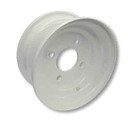 8" Steel Wheel, 3 3/4" Wide, Four 1/2" Bolt Holes on 4" Circle