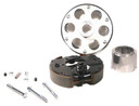 6" Plated Drum Brake Assembly, Riveted to 1-1/4" Uni-Hub w/ Spacer and Hardware