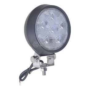 Work Light 12-24 Volt, 4 1/2" round, 6 LED, spot, rubber housing