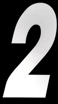 Stick-on 6" slanted number (2 white)