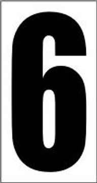 6" Black Stick-on - Number 6 6" Black Stick-on - Number 6
