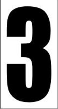 6" Black Stick-on - Number 3 6" Black Stick-on - Number 3