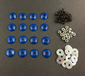 16-Piece Body Fastener Kit (Blue) for Mini Bike & Go Kart - Washers Bolts Nuts