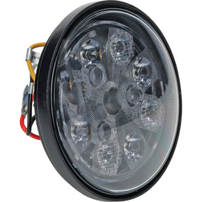 24W LED Sealed Round Work Light w/Red Tail Light 