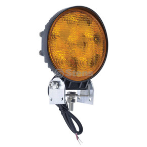 Work Light 12-24 Volt, 4 1/2" round, 6 LED, Amber, flood