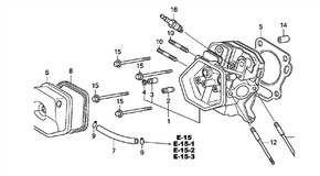 Cylinder Head, GX390, UT1 (big port), Bare, Genuine Honda