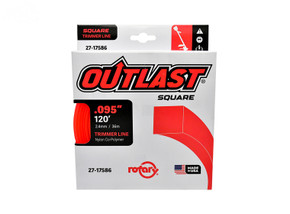 TRIMMER LINE .095 X 120' OUTLAST SQUARE RED