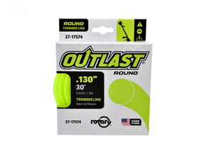 TRIMMER LINE .130 X 30' OUTLAST ROUND YELLOW
