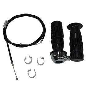 7/8" Mini Bike Throttle Assembly w/ Grips, 53" Cable, 3 Conduit Clips 7/8" Mini Bike Throttle Assembly w/ Grips, 53" Cable, 3 Conduit Clips
