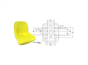 18" High Back Seat Yellow