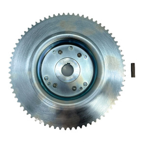 72 Tooth 35 Chain Sprocket 4-1/2" Drum Riveted to Mini-Hub, 1" Bore