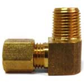Male Adapter Elbow Brass Fitting, 3/16" Tube to 1/8" N.P.T. Male Adapter Elbow Brass Fitting, 3/16" Tube to 1/8" N.P.T.
