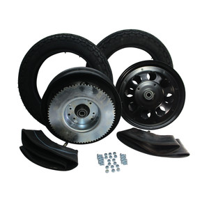 10" Black Wheel Package - Universal Tire - 72 Tooth Sprocket