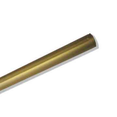 1-1/4" Hollow 44" Aluminum Axle, Snap Ring, .195 Wall, Gold Anodized