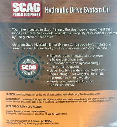 Scag OEM 486254 20W50 HYDRO OIL 1 GAL