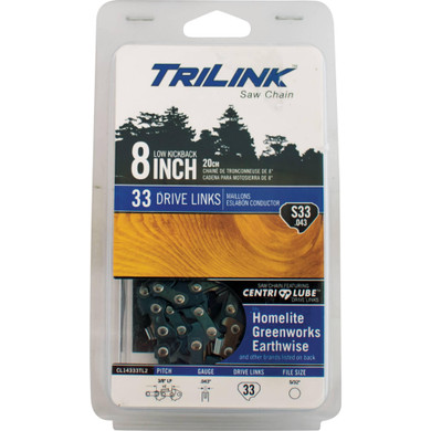 8" Chainsaw Chain 3/8" LP Semi-Chisel, .043", 33 DL