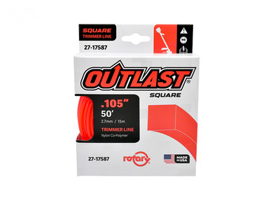 TRIMMER LINE .105 X 50' OUTLAST SQUARE RED