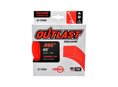 TRIMMER LINE .095 X 60' OUTLAST SQUARE RED