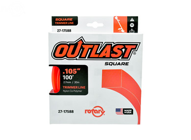 TRIMMER LINE .105 X 100' OUTLAST SQUARE RED