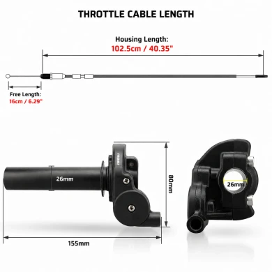 NIBBI 7/8" TWIST THROTTLE KIT WITH CABLE & GRIPS