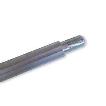 1" Solid 38" Steel Axle, 3/4" Stepped, Threaded Ends,