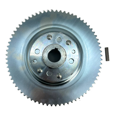 72 Tooth 35 Chain Sprocket 4-1/2" Drum Riveted to Mini-Hub, 1" Bore