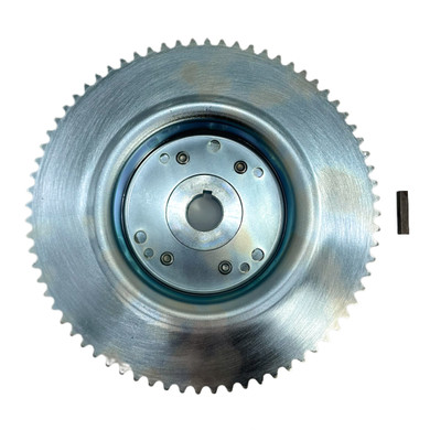 72 Tooth 35 Chain Sprocket 4-1/2" Drum Riveted to Mini-Hub, 1" Bore