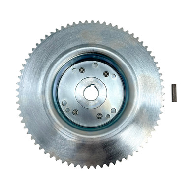 72 Tooth 35 Chain Sprocket 4-1/2" Drum Riveted to Mini-Hub, 1" Bore