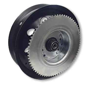 10" Steel Wheel, Black Oxide 35 Sprocket Drum, 72 Tooth