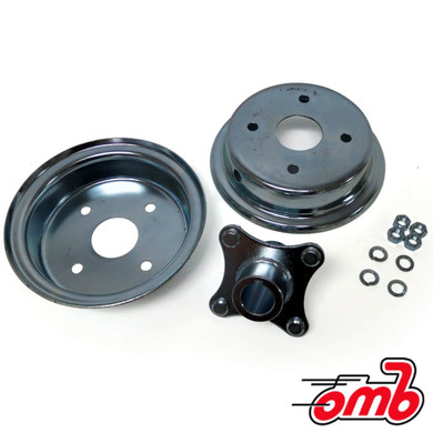 5" Wheel, Steel, Assembly With 1" Live Axle Hub, 2 Piece Rim, 3 3/8" Wide