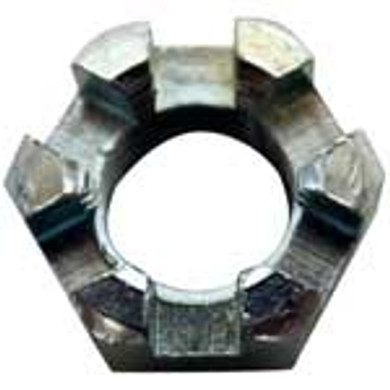 Slotted Hex Nut, 3/8-24, Zinc Plated
