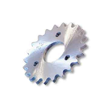 21 Tooth Sprocket, Aluminum, #35 Chain, P5256 - 1" Bore, 1.687" Bolt Circle