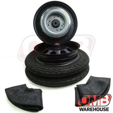 10" Black Wheel Package - Universal Tire - 60 Tooth Sprocket