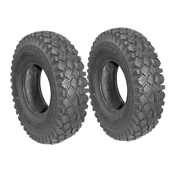 Set of (2) TIRES STUD 410X350X6 (4.10X3.50X6) 2 PLY CHENG SHIN