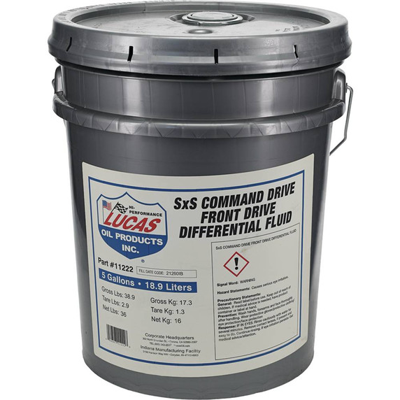 Synthetic SxS Command Drive Front Differential Fluid 5 Gallon Pail