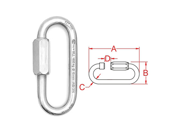 Quick Link Oval Long 4.15" From Kong