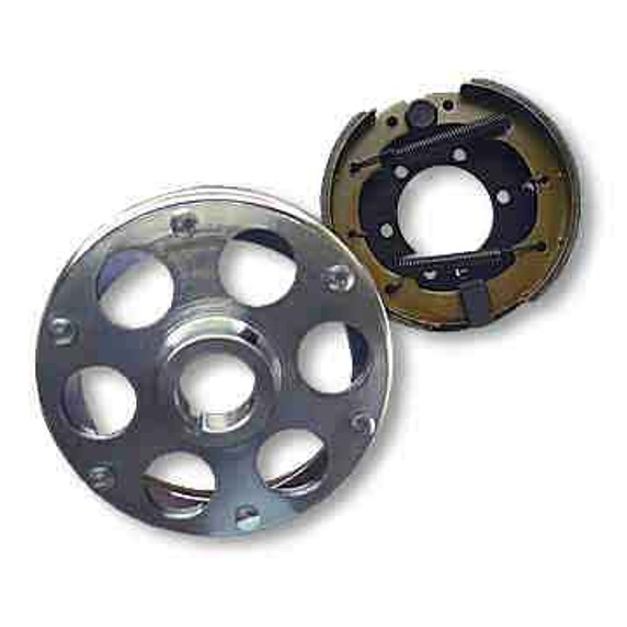 6" Plated Drum Brake Assembly, Riveted to 1-1/4" Uni-Hub w/ Set Screw & 1/4" Keyway