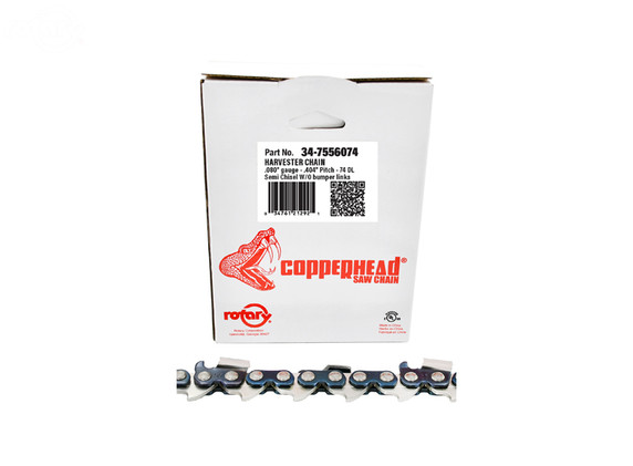 HARVESTER SAW CHAIN LOOP 74DL .404" Fits Models ARBRO: 1000, 475R BLOCKBUSTER: 14-12, 15-20 CATERPILLAR: 601 W/O CHAIN TENSIONER, 655, HH500 CRANAB: 28, GRIPSAW 25 DENHARCO: HM1290-50, SH 500, SH500 FX INTERNATIONAL: FX550 HEMEK: HEMEK HULTDINS: 26K5T, F4