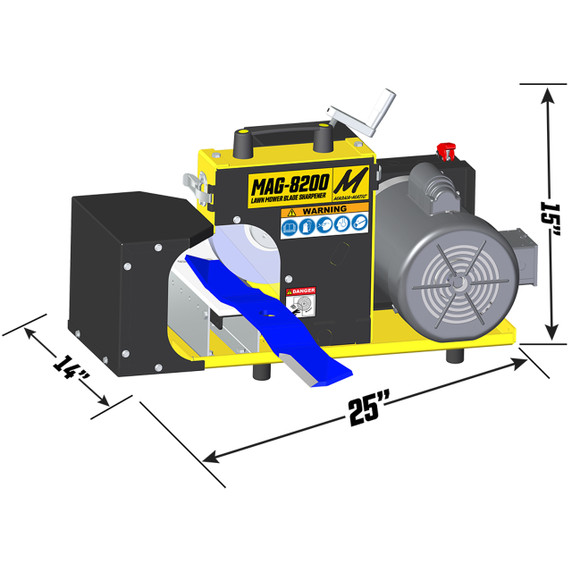 Magna-Matic MAG-8200-1 Lawn Mower Blade Sharpener 1 HP Fixed Worktable - No Port for Dust Collector